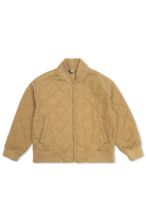 Quilted jacket with embroidered logo